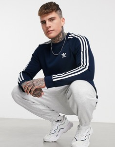 Темно-синий свитшот с тремя полосками adidas Originals