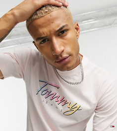 Розовая футболка свободного кроя с логотипом Tommy Jeans эксклюзивно для ASOS-Розовый