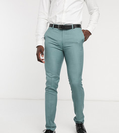 Шалфейно-зеленые зауженные брюки Topman Big & Tall-Зеленый