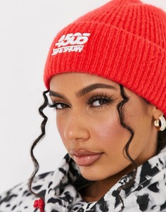 Шапка-бини из пушистой пряжи ASOS 4505 SKI-Розовый