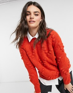 Красный джемпер с узором «в шишечку» Vero Moda