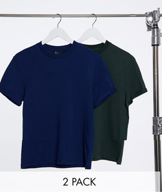 Футболка с отворотами на рукавах ASOS DESIGN - Комплект из 2 шт.-Многоцветный