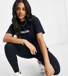 Темно-синяя футболка Napapijri Box эксклюзивно на ASOS-Синий