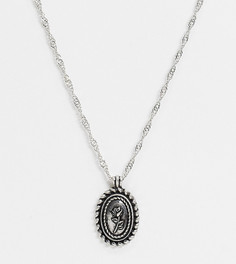Серебристое ожерелье с круглой плоской подвеской Reclaimed Vintage inspired-Серебряный