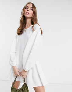 Oversized​​​​​​​-платье мини цвета слоновой кости ASOS DESIGN-Белый