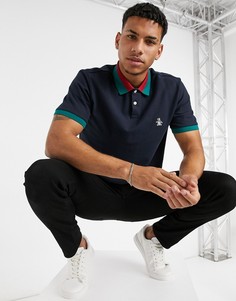 Темно-синяя футболка-поло с контрастным воротником Original Penguin-Темно-синий