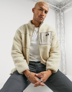 Флисовая куртка из искусственного меха под овчину кремового цвета на молнии Dickies Red Chute-Светло-коричневый
