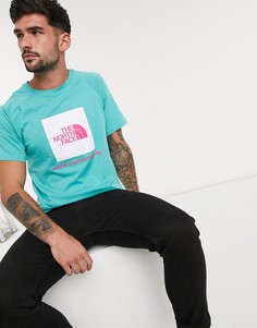Синяя футболка с рукавами реглан и красным логотипом The North Face-Красный