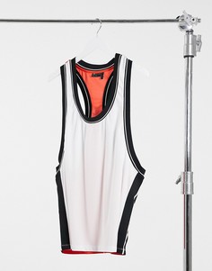 Майка из белой сетки с тесьмой ASOS DESIGN-Белый