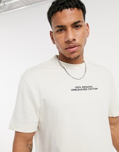 Свободная футболка из органического хлопка ASOS DESIGN-Бежевый