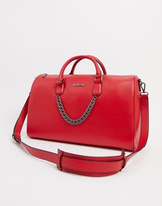 Красная сумка-тоут с массивной цепочкой Love Moschino-Красный