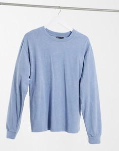 Голубой oversized-лонгслив с манжетами ASOS DESIGN