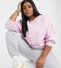 Розовый свободный свитшот с широкими рукавами ASOS DESIGN Curve