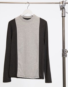 Серый лонгслив с контрастными вставками ASOS DESIGN