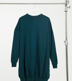 Бирюзовое трикотажное платье-свитшот в стиле oversized ASOS DESIGN Tall-Зеленый