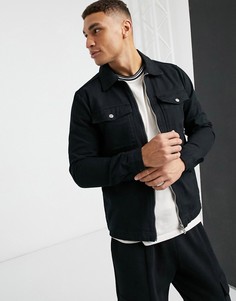 Черная рубашка навыпуск River Island-Черный