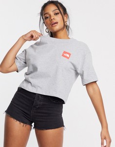 Серая короткая футболка The North Face-Серый
