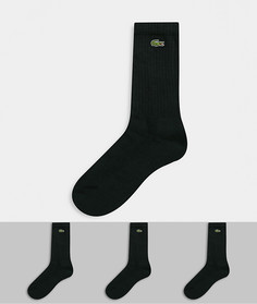 Комплект из трех пар черных носков Lacoste-Черный