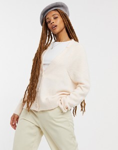 Пушистый кардиган кремового цвета в стиле oversize ASOS DESIGN-Кремовый