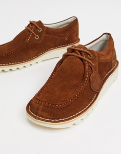 Светло-коричневые замшевые туфли дерби в стиле casual Kickers kick wall Lo-Светло-коричневый