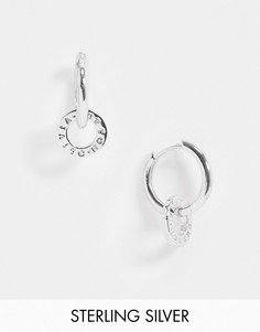 Серьги-кольца из стерлингового серебра Olivia Burton-Серебряный