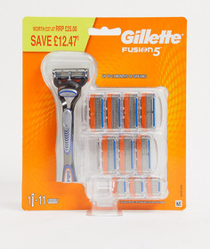 Набор из бритвы и 11 сменных картриджей Gillette Fusion 5-Бесцветный