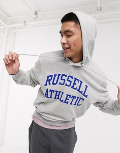 Серый худи с логотипом в университетском стиле Russell Athletic
