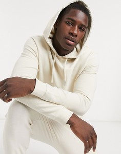 Бежевый худи в рубчик ASOS DESIGN