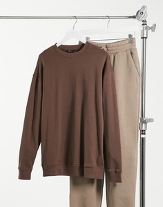 Коричневый свитшот в стиле oversized из органического хлопка ASOS DESIGN