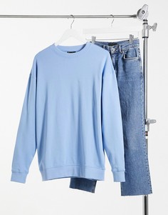 Голубой свитшот в стиле oversized из органического хлопка ASOS DESIGN-Синий