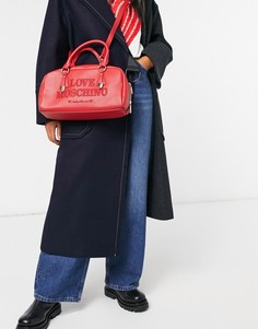 Красная сумка с ручкой сверху Love Moschino essential-Красный