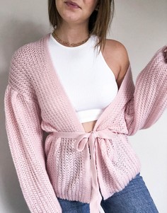 Розовый кардиган без застежки ASOS DESIGN