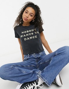 Черная футболка с надписью Dua Lipa x Pepe Jeans-Черный