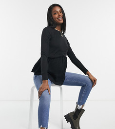 Черный джемпер 2 в 1 с имитацией рубашки New Look Maternity