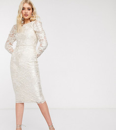 Белое платье мини с длинными объемными рукавами ASOS DESIGN Tall-Белый