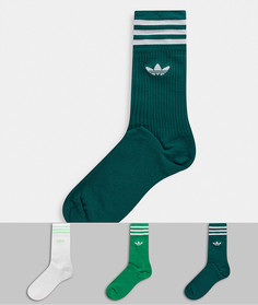 Набор из 3 пар зеленых носков adidas Originals-Мульти