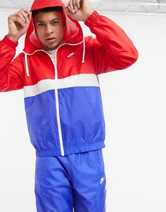 Красно-синий тканый спортивный костюм Nike Club-Голубой