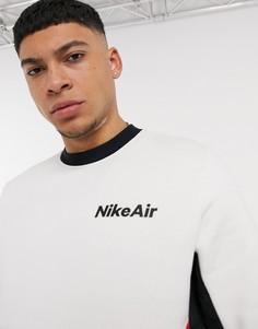 Белый с красным свитшот с круглым вырезом Nike Air