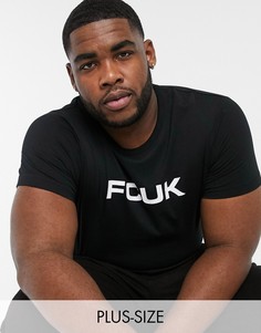 Черная футболка с принтом "FCUK" French Connection Plus-Черный