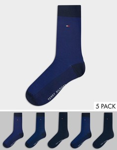 Подарочный набор из 5 пар носков темно-синего цвета Tommy Hilfiger-Многоцветный