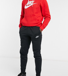 Черные джоггеры на манжетах со светоотражающим логотипом Nike Tall Club Essentials-Черный