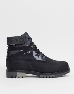 Черные ботинки с камуфляжным принтом Timberland 6 inch heritage ek-Черный
