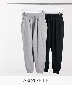 Набор из 2 базовых джоггеров ASOS DESIGN Petite, СКИДКА-Многоцветный