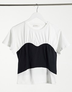 Топ для дома с декоративной черной вставкой «под корсет» Outrageous Fortune-Черный