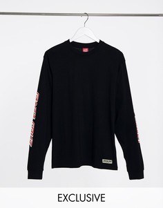Черный лонгслив с принтом на рукавах Santa Cruz эксклюзивно на ASOS