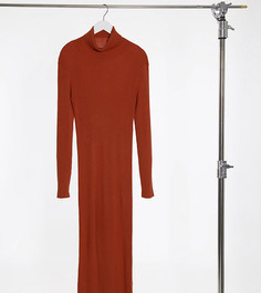 Платье-водолазка рыжего цвета с длинными рукавами Y.A.S Tall-Коричневый
