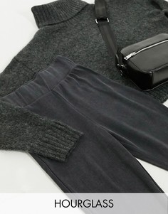 Темно-серые леггинсы в рубчик с эффектом кислотной стирки ASOS DESIGN Hourglass-Серый
