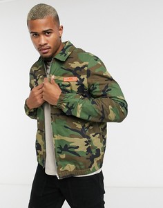 Куртка-харрингтон в стиле oversized с зеленым камуфляжным принтом ASOS Unrvlld Supply-Зеленый