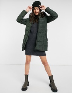 Зеленое стеганое пальто с капюшоном Only newminea-Зеленый