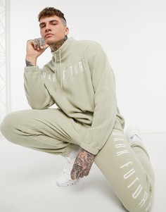 Флисовый oversized-свитшот с высоким воротником от комплекта ASOS Dark Future-Зеленый